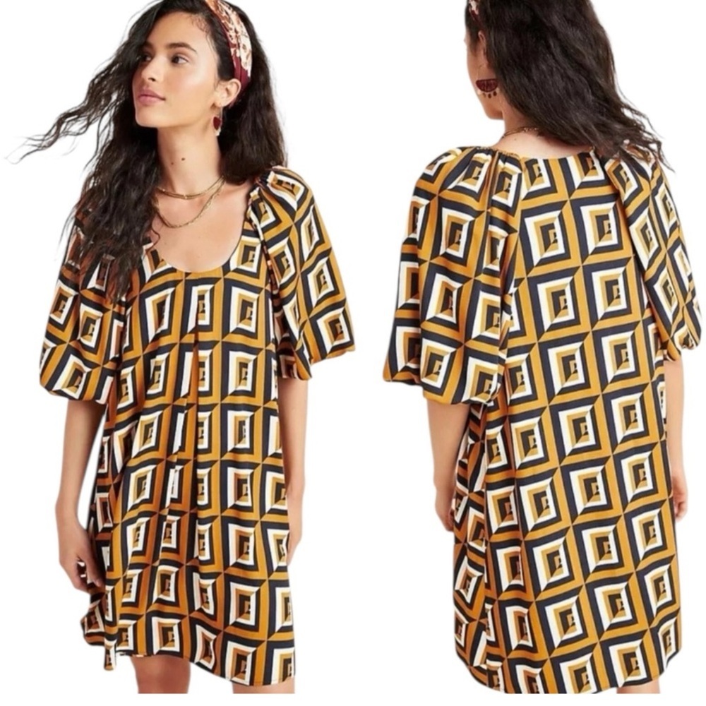 Corey Lynn Calter x Anthropologie Meriwether tunic dress with mod print Size XS